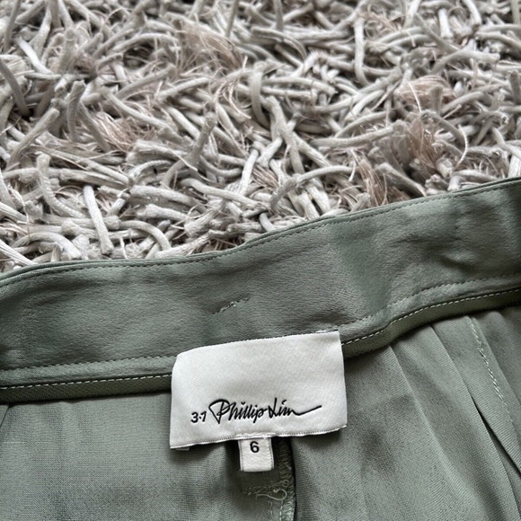 3.1 PHILLIP LIM Satin Foldover Waist Joggers Sage Sz 6 US❤️ - Picture 9 of 10